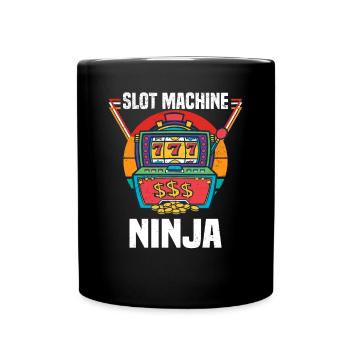 Kasino Glücksspiel Spielautomat Kartenspiel - Tasse einfarbig - Schwarz - Vorne