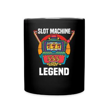 Kasino Glücksspiel Spielautomat Kartenspiel - Tasse einfarbig - Schwarz - Vorne