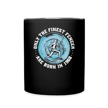 Fencer born 1968 Birthday fencing athlete - Full Colour Mug - black - Front