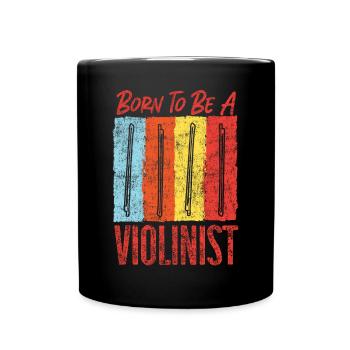 Violon Violoniste Rétro Vintage - Mug uni - noir - Devant