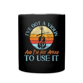 Violin Violinist Retro Vintage - Tasse einfarbig - Schwarz - Vorne