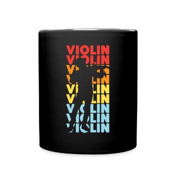 Violin Violinist Retro Vintage - Full Colour Mug - black - Front
