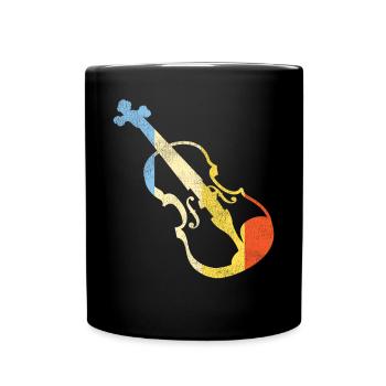 Violon Violoniste Rétro Vintage - Mug uni - noir - Devant