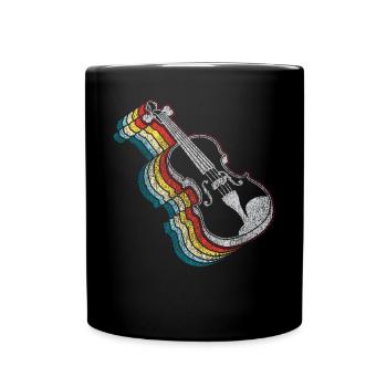 Violin Violinist Retro Vintage - Full Colour Mug - black - Front