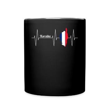 Corse Carte Heartbeat Line Cadeau - Mug uni - noir - Devant