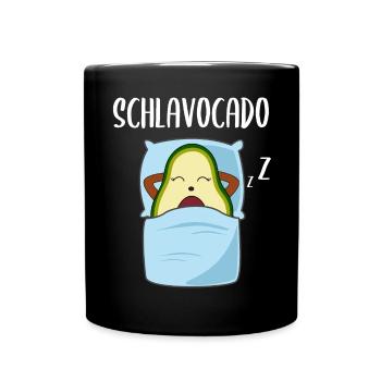 Lustige Avocado Schlafende Frucht Beere Geschenk - Tasse einfarbig - Schwarz - Vorne