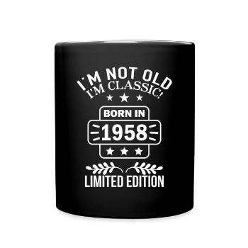 Né en 1958 Anniversaire 65 ans pas vieux Je suis Classic - Mug uni - noir - Devant