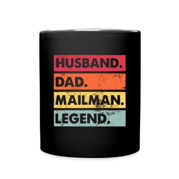Mari Papa Mailman Légende Drôle Postal Workerdadg - Mug uni - noir - Devant