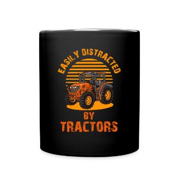 Traktor leicht von Traktoren Funny Vintage - Tasse einfarbig - Schwarz - Vorne