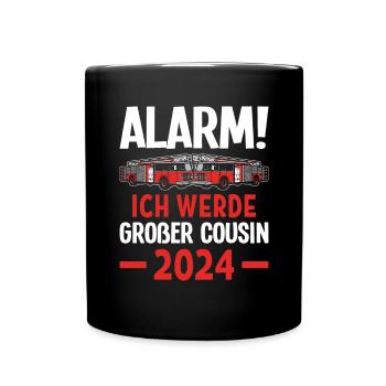 Children's Alarm I'm going to be a Big Cousin 2024 - Full Colour Mug - black - Front