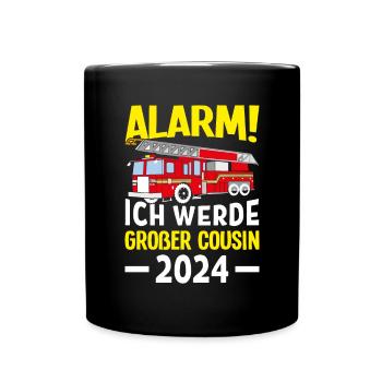 Children's Alarm I'm going to be a Big Cousin 2024 - Full Colour Mug - black - Front