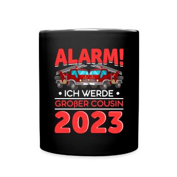 Children's Alarm I'm going to be Big Cousin 2023 - Full Colour Mug - black - Front