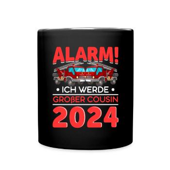 Children's Alarm I'm going to be a Big Cousin 2024 - Full Colour Mug - black - Front