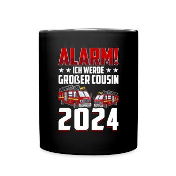Children's Alarm I'm going to be a Big Cousin 2024 - Full Colour Mug - black - Front