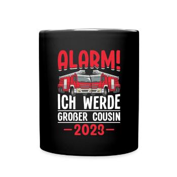 Children's Alarm I'm going to be Big Cousin 2023 - Full Colour Mug - black - Front