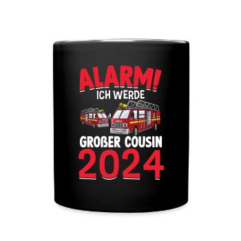 Children's Alarm I'm going to be a Big Cousin 2024 - Full Colour Mug - black - Front