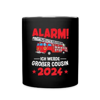 Children's Alarm I'm going to be a Big Cousin 2024 - Full Colour Mug - black - Front