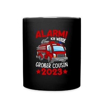 Children's Alarm I'm going to be Big Cousin 2023 - Full Colour Mug - black - Front