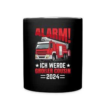 Children's Alarm I'm going to be a Big Cousin 2024 - Full Colour Mug - black - Front
