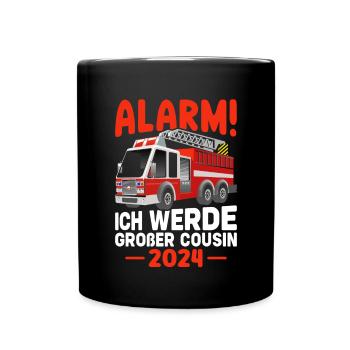 Children's Alarm I'm going to be a Big Cousin 2024 - Full Colour Mug - black - Front