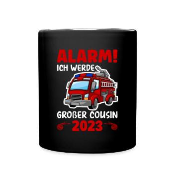 Children's Alarm I'm going to be Big Cousin 2023 - Full Colour Mug - black - Front