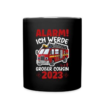 Children's Alarm I'm going to be Big Cousin 2023 - Full Colour Mug - black - Front