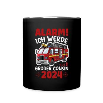 Children's Alarm I'm going to be a Big Cousin 2024 - Full Colour Mug - black - Front