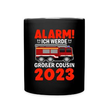 Children's Alarm I'm going to be Big Cousin 2023 - Full Colour Mug - black - Front