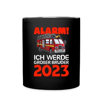Children's Alarm I'm going to be Big Cousin 2023 - Full Colour Mug - black - Front