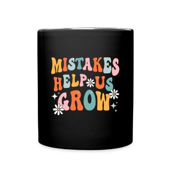 Groovy Growth Mindset Positive Retro Teacher Back - Tasse einfarbig - Schwarz - Vorne