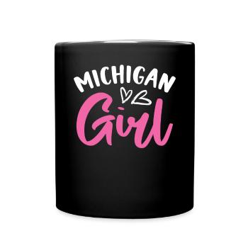 Michigan Girl City State American Town Country - Tasse einfarbig - Schwarz - Vorne