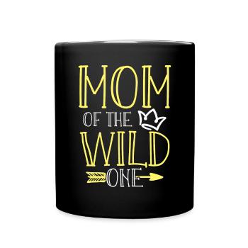 Maman Of The Wild One Anniversaire 1er Légendaire - Mug uni - noir - Devant