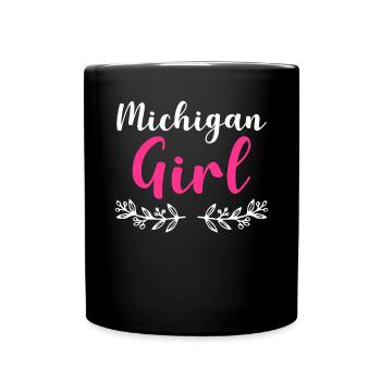 Michigan Girl City State American Town Country - Tasse einfarbig - Schwarz - Vorne