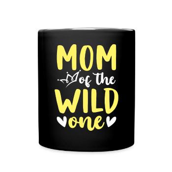 Maman Of The Wild One Anniversaire 1er Légendaire - Mug uni - noir - Devant