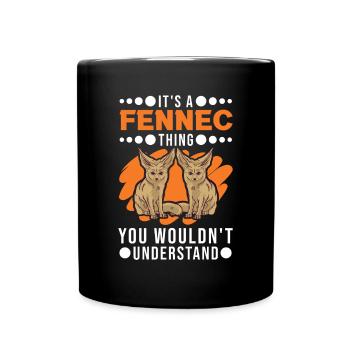 Fennek Geschenk Wüstenfuchs - Tasse einfarbig - Schwarz - Vorne