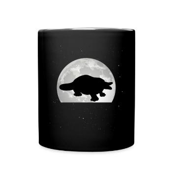 Schnabeltier Mond - Tasse einfarbig - Schwarz - Vorne