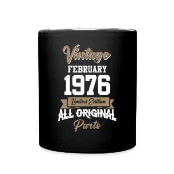 Februar 1976 Vintage Geburtstag Geschenk - Tasse einfarbig - Schwarz - Vorne