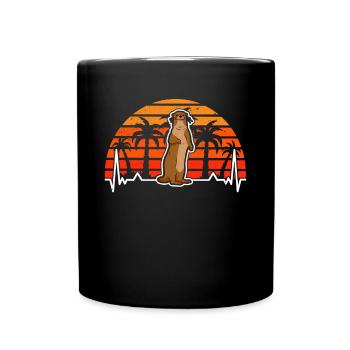 Otter Heartbeat Retro Otter Vintage Sea Otter - Mug uni - noir - Devant