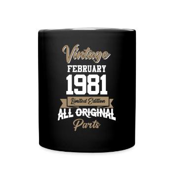 Février 1981 Cadeau d’anniversaire vintage - Mug uni - noir - Devant