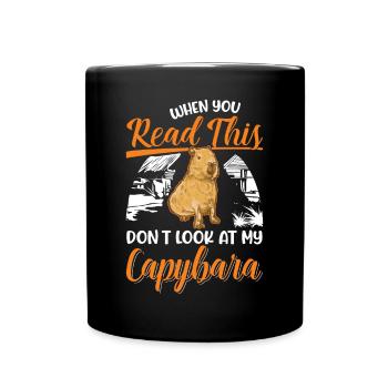 Capybara Gift Capibara capybara - Full Colour Mug - black - Front