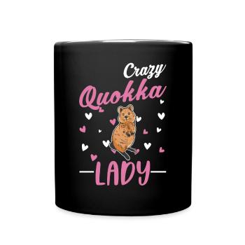 Crazy Quokka Lady Kangourou à queue courte - Mug uni - noir - Devant