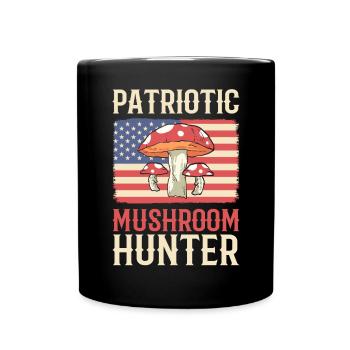 Patriotic mushroom hunter. Search for food - Full Colour Mug - black - Front
