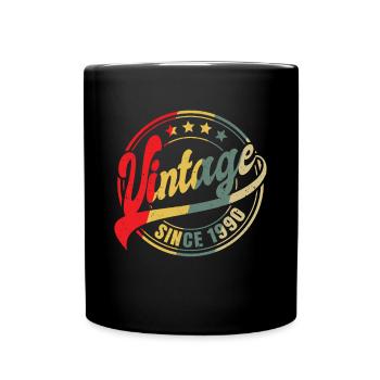 Vintage Since 1990 Geschenk Zum 33. Geburtstag - Tasse einfarbig - Schwarz - Vorne