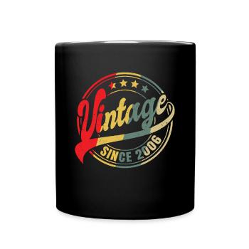 Vintage since 2006 Geschenk Zum 17. Geburtstag - Tasse einfarbig - Schwarz - Vorne