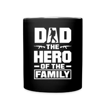 Dad The Hero Of The Family Father's Day - Full Colour Mug - black - Front