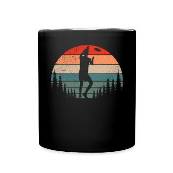 Lustiges Disc Golf & Ultimate Frisbee Spieler - Tasse einfarbig - Schwarz - Vorne