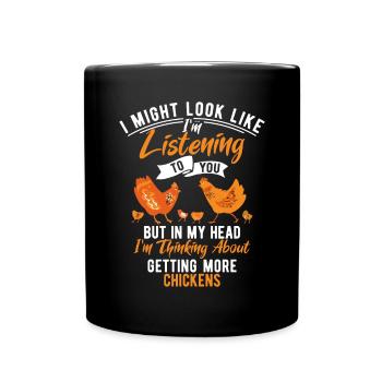 Hühnchen Geschenke Hühnchen Besitzer - Tasse einfarbig - Schwarz - Vorne