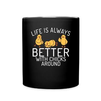 Cadeaux de poulet Propriétaire de poulet - Mug uni - noir - Devant
