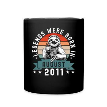 Les légendes sont nées en août 2011 paresseux défectueux - Mug uni - noir - Devant