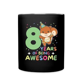 Écureuil pour les enfants de 8 ans huit ans - Mug uni - noir - Devant
